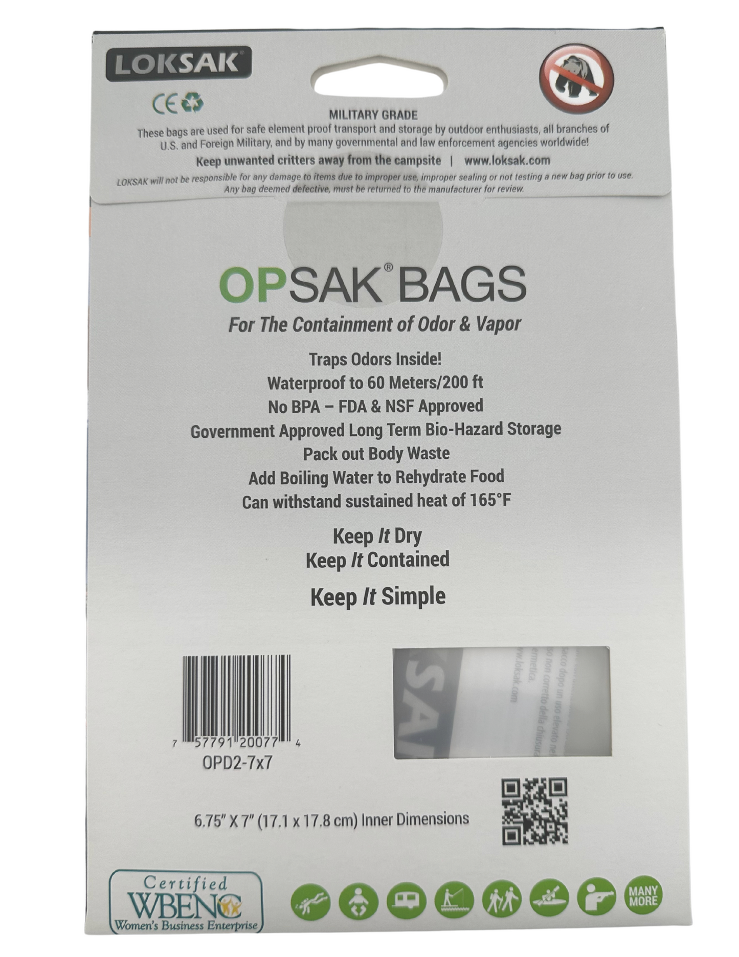 Odor Proof Bag 7x7 Inch Airtight 2 Pack | OPSAK LOKSAK