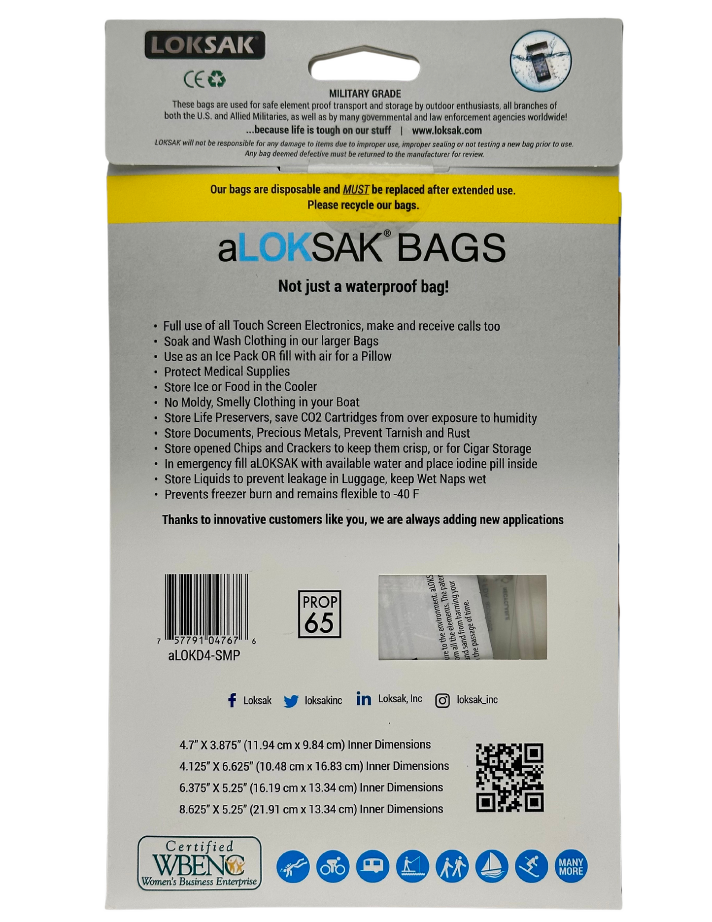Waterproof Dry Bag Small Multi Pack Set of 4 | aLOKSAK LOKSAK