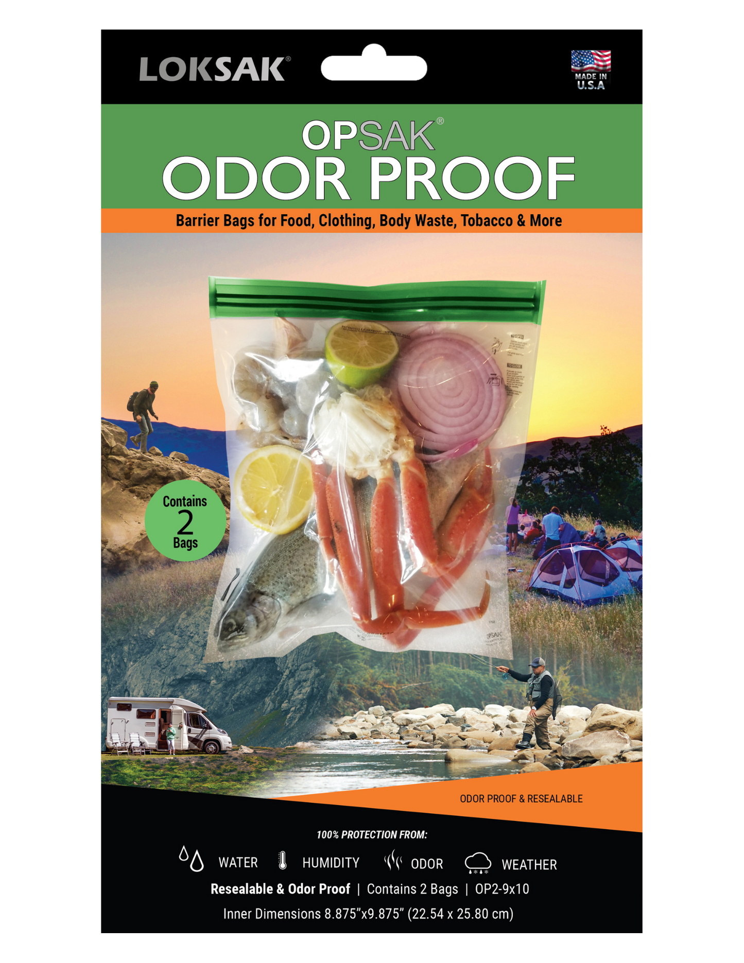 Odor Proof Bag 9x10 Inch Airtight 2 Pack | OPSAK LOKSAK
