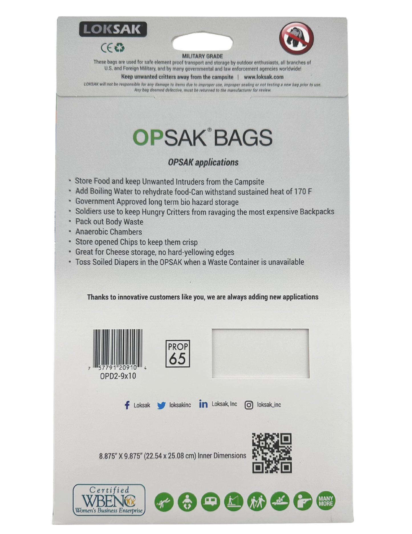 Odor Proof Bag 9x10 Inch Airtight 2 Pack | OPSAK LOKSAK