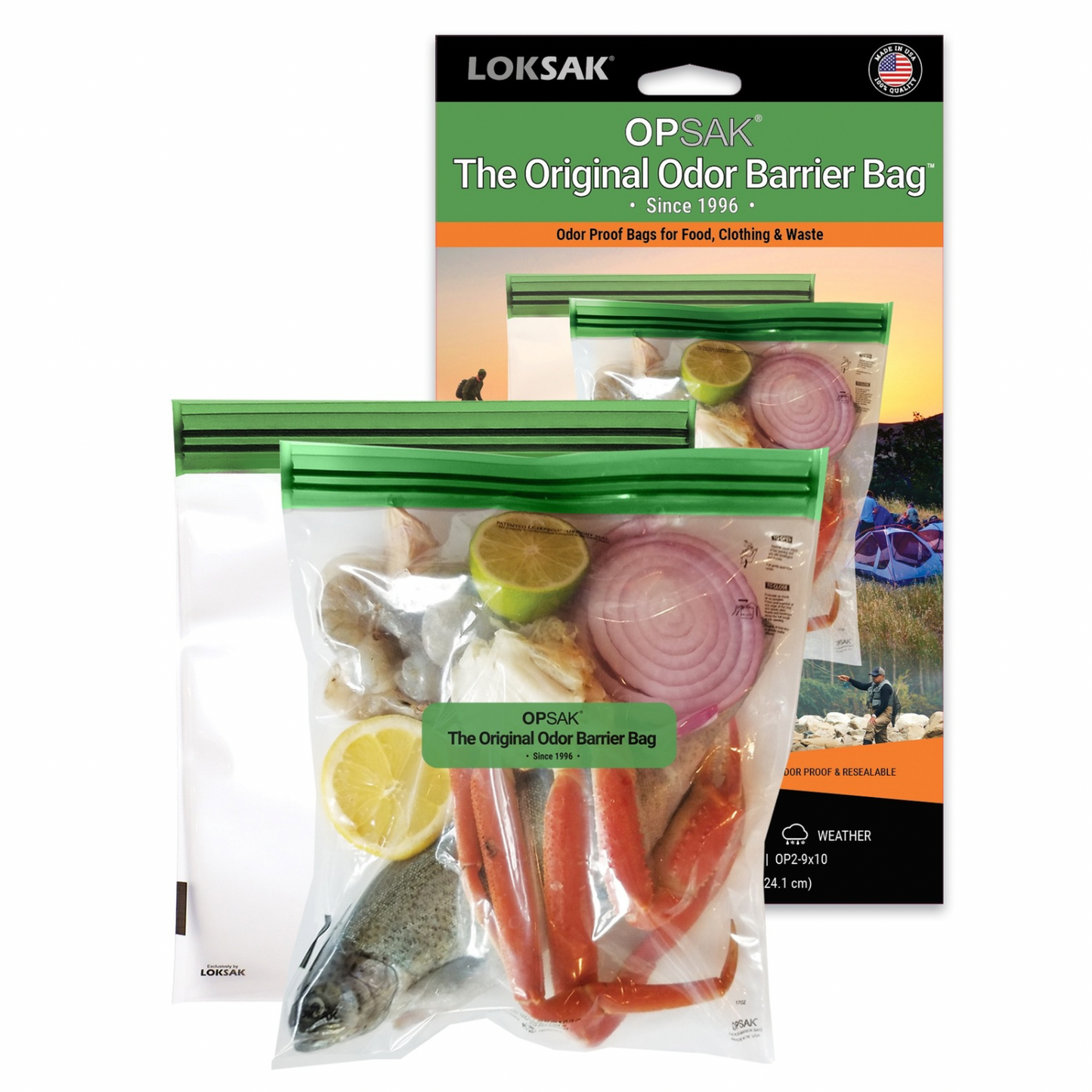 Odor Proof Bag for Food & Toiletries | Bear Barrier Tested | 9x10" 2 Pack | OPSAK®