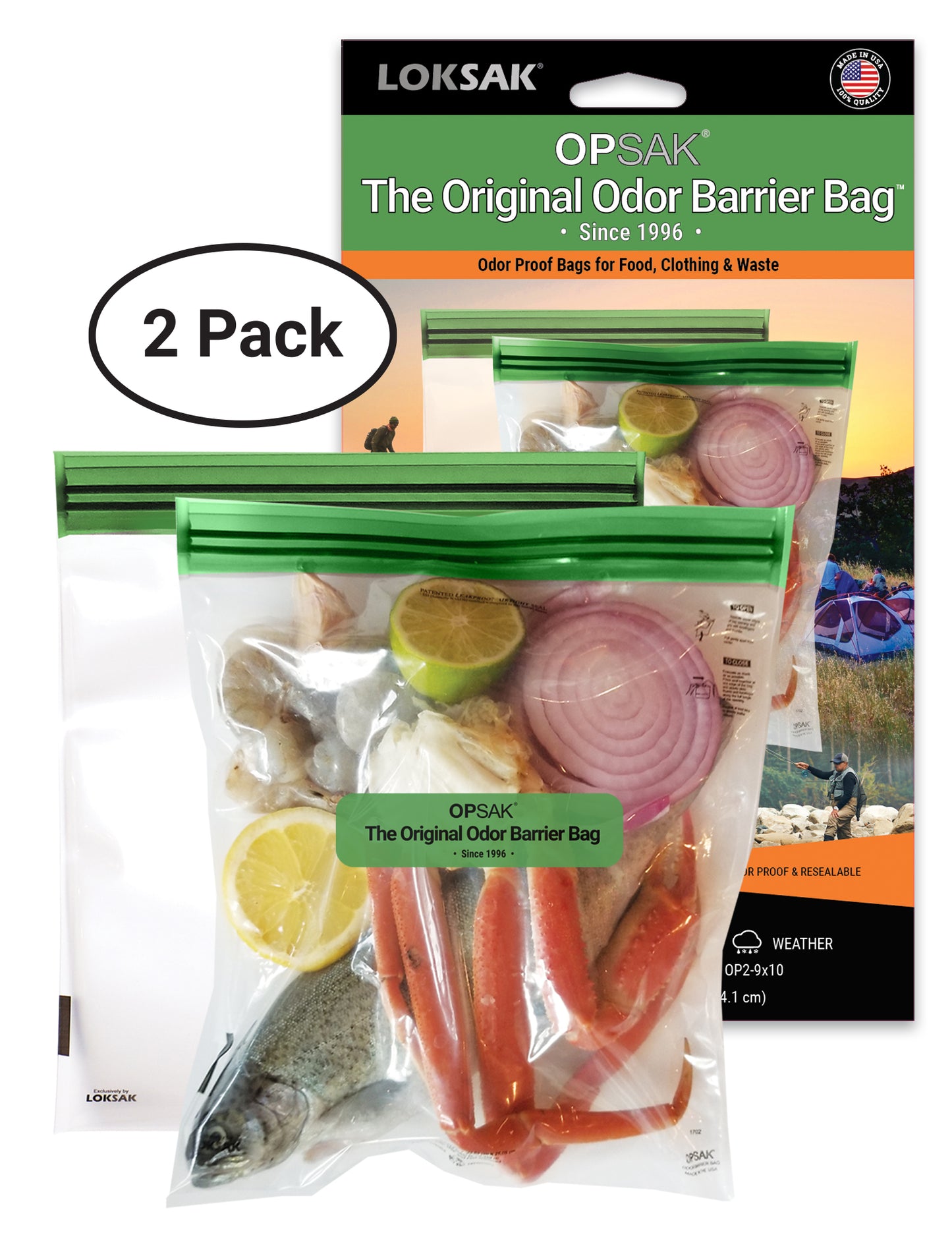 Odor Proof Bag 9x10 Inch Airtight 2 Pack | OPSAK LOKSAK