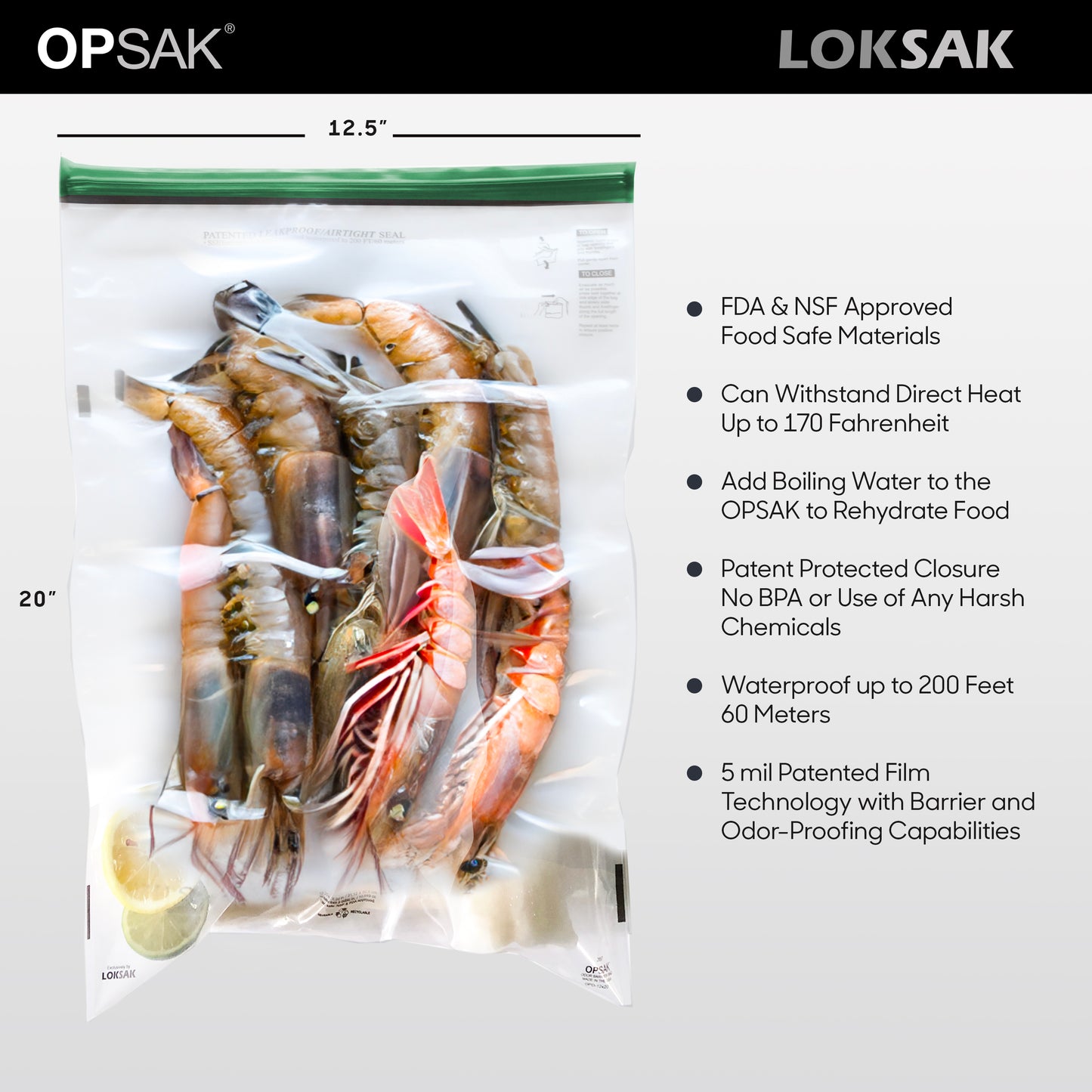 Odor Proof Bag 12x20 Inch Airtight 2 Pack | OPSAK LOKSAK