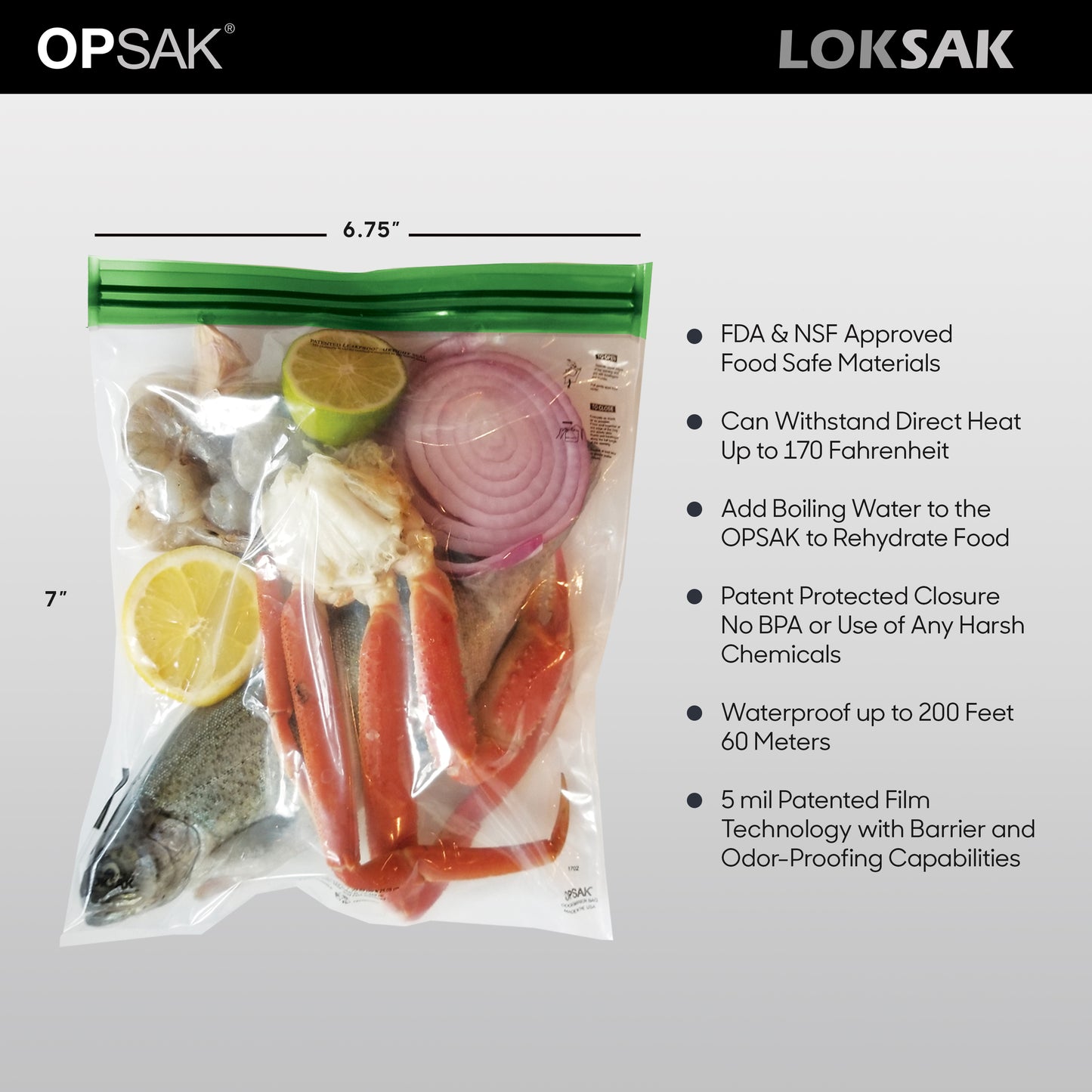 Odor Proof Bag 7x7 Inch Airtight 2 Pack | OPSAK LOKSAK