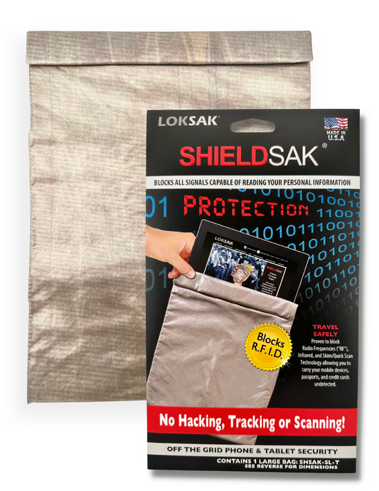 SHIELDSAK Faraday Tablet Bag – RF Infrared Signal Blocking Privacy | LOKSAK