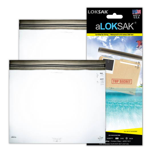 Waterproof Dry Bag 13x11 Inch 2 Pack | aLOKSAK LOKSAK