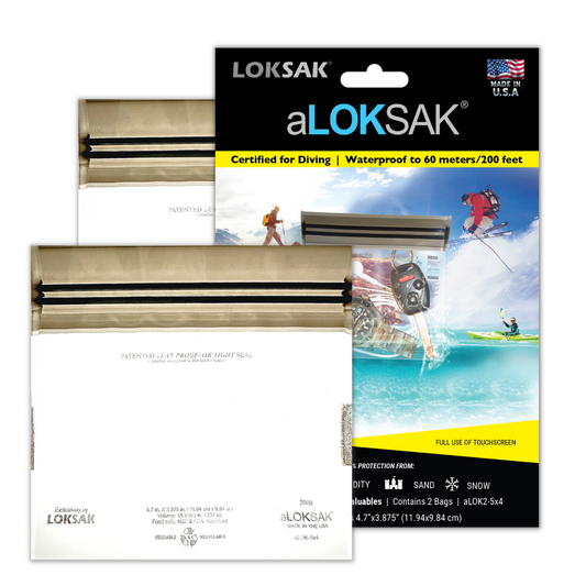 Waterproof Dry Bag 5x4 Inch 2 Pack | aLOKSAK LOKSAK