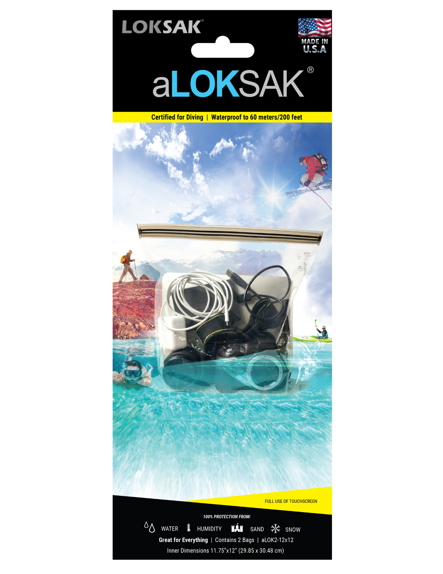 Waterproof Dry Bag 12x12 Inch 2 Pack | aLOKSAK LOKSAK