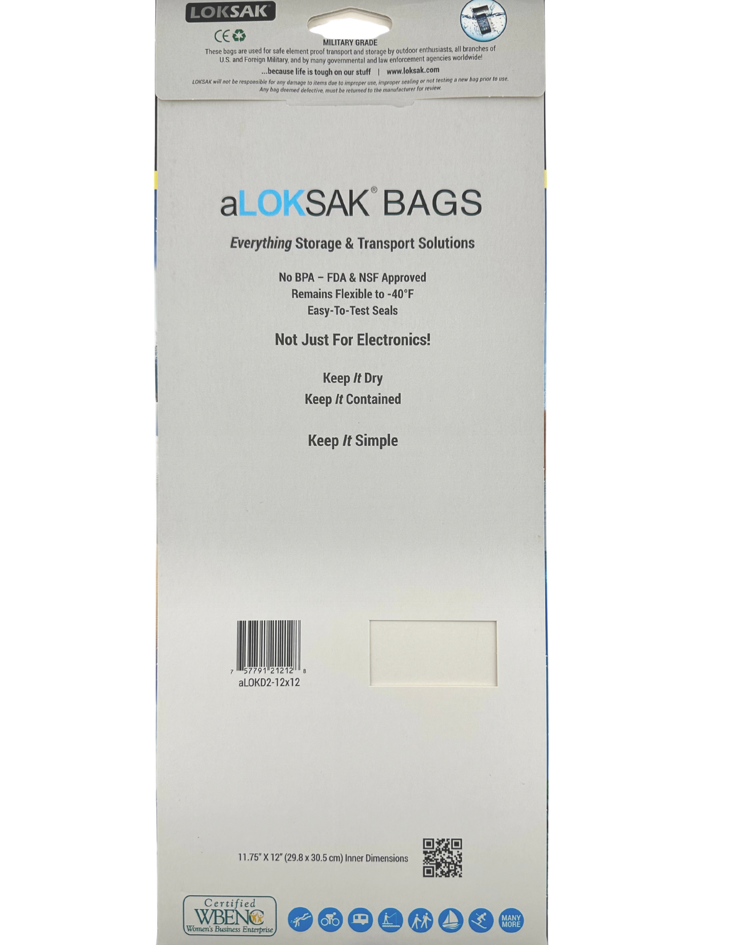 Waterproof Dry Bag 12x12 Inch 2 Pack | aLOKSAK LOKSAK
