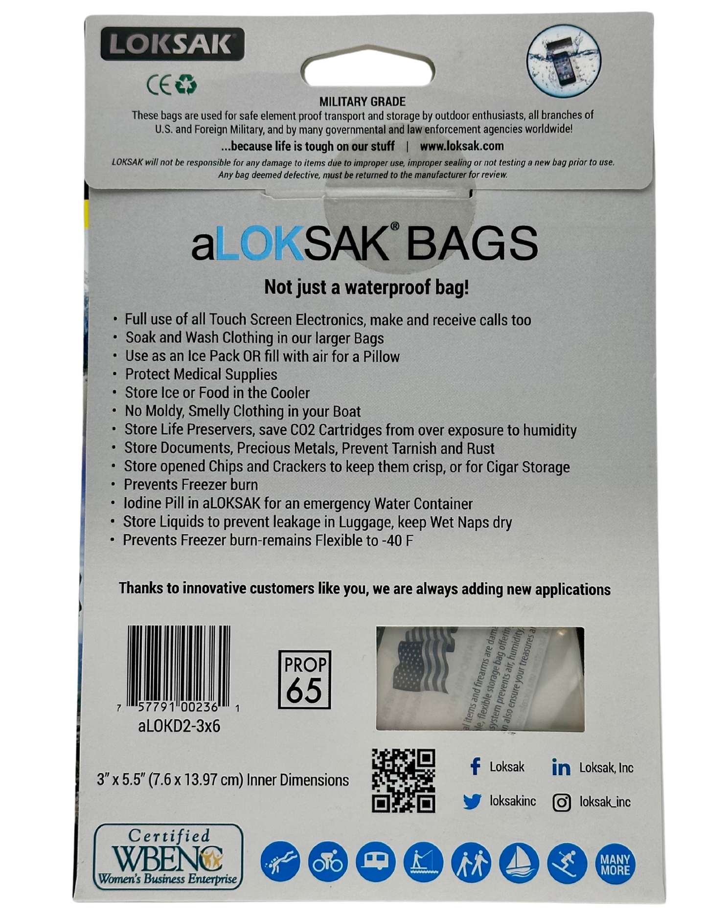 Waterproof Pouch for Cards & Keys | Certified 200ft | 3x6" 2 Pack | aLOKSAK