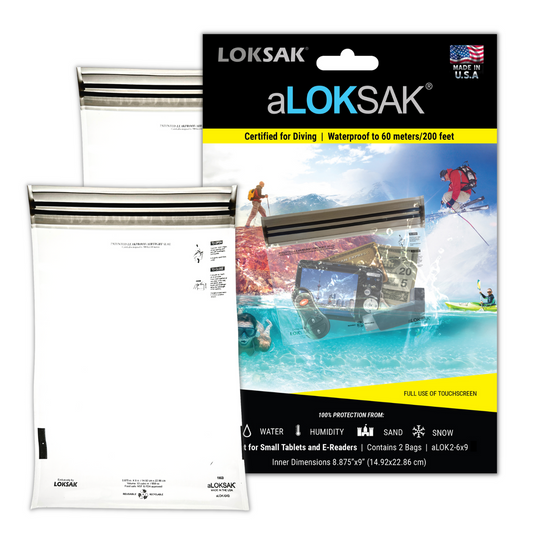 Waterproof Document & Tablet Bag | Certified 200ft | 6x9" 2 Pack | aLOKSAK®