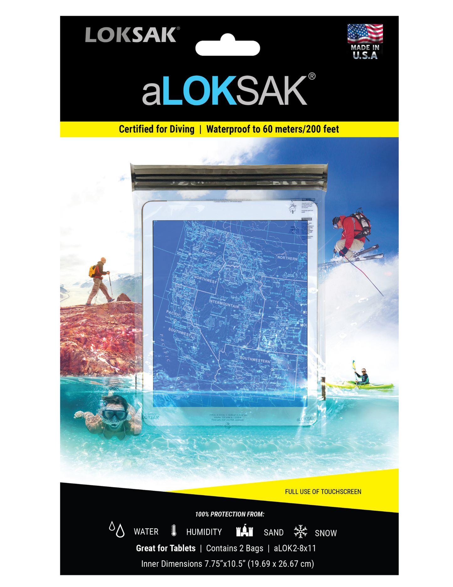 Waterproof Dry Bag 8x11 Inch 2 Pack | aLOKSAK LOKSAK