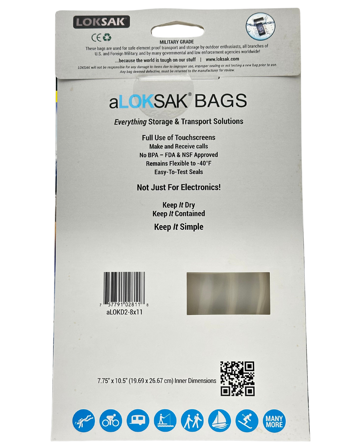 Waterproof Dry Bag 8x11 Inch 2 Pack | aLOKSAK LOKSAK