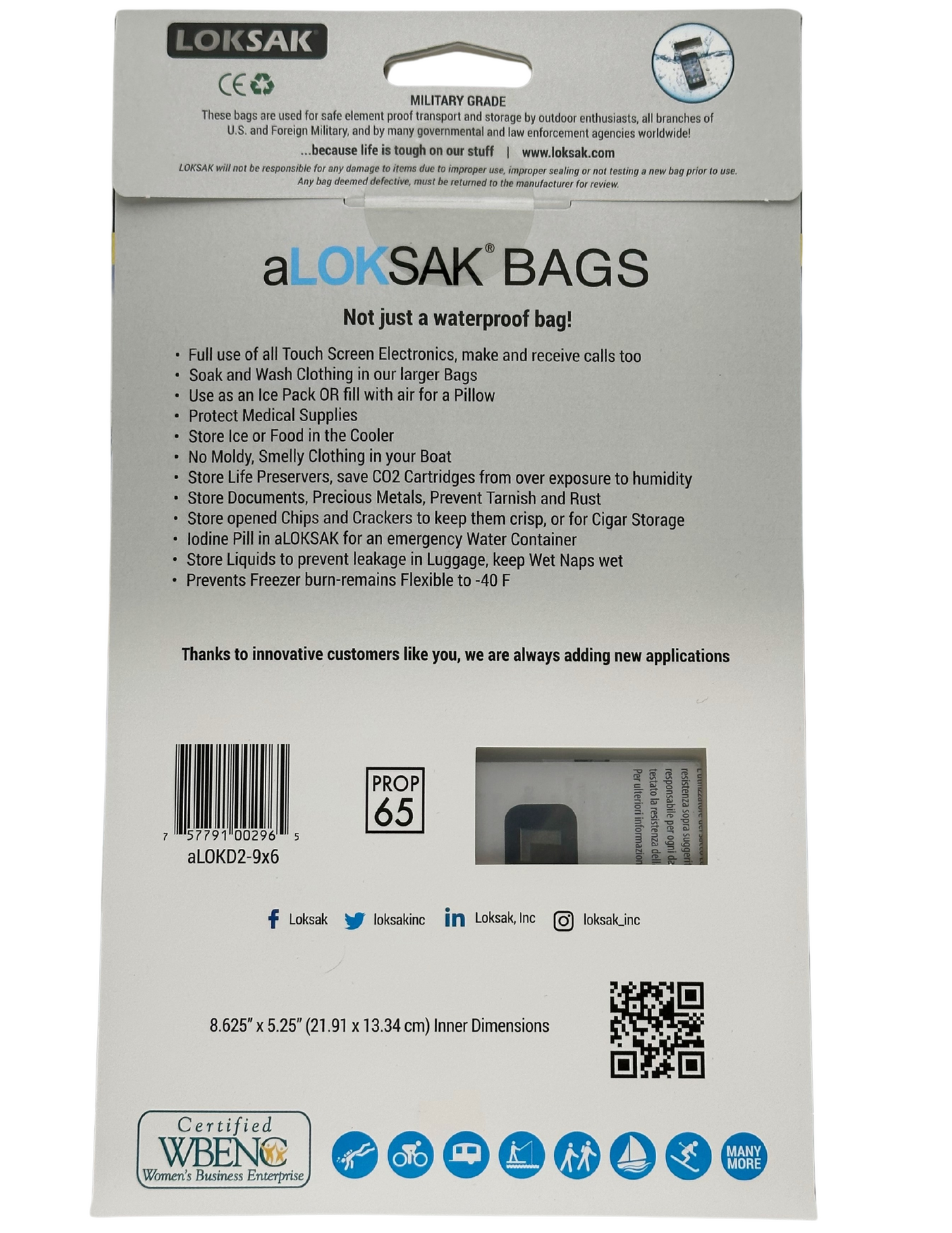 Waterproof Dry Bag 9x6 Inch TSA Approved 2 Pack | aLOKSAK LOKSAK