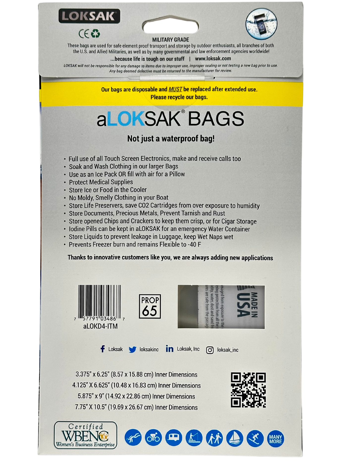 Waterproof Tech Bag Set - Phones, Tablets & Electronics | Certified 200ft | 4 Pack | aLOKSAK
