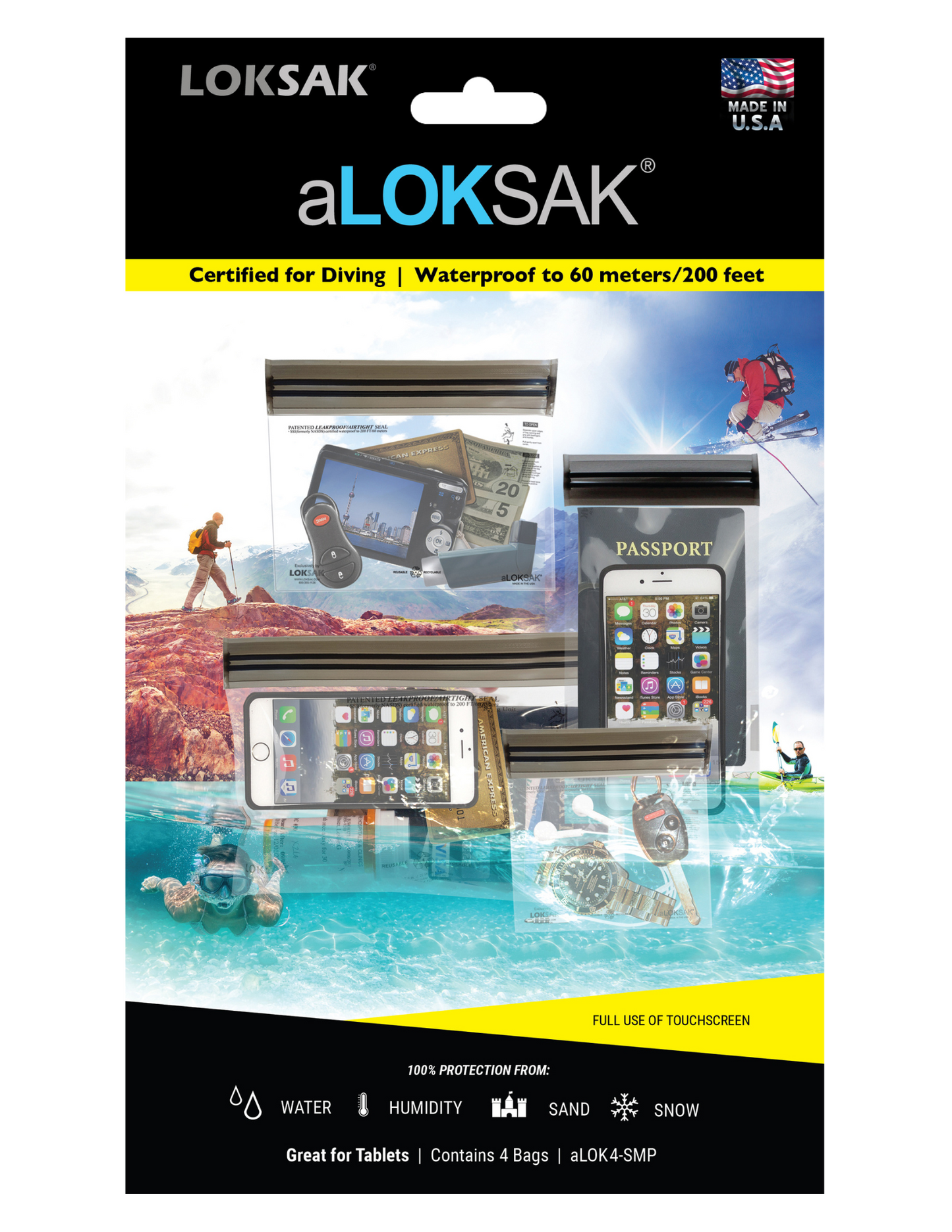 Waterproof Dry Bag Small Multi Pack Set of 4 | aLOKSAK LOKSAK