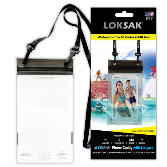 aLOKSAK Waterproof Bag 3.9x7.5 Inch with Neck Lanyard – Element Proof | LOKSAK